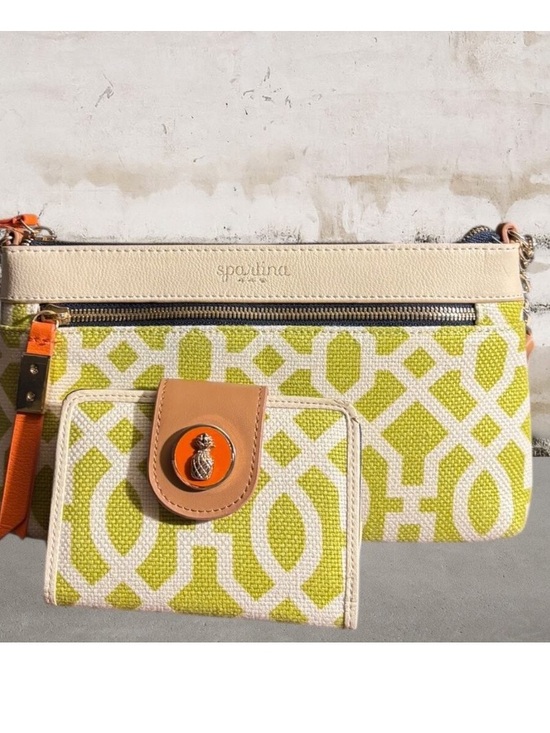 Spartina 449 Handbags - Spartina 449 Heyward Lime & Cream Crossbody Bag with Wallet